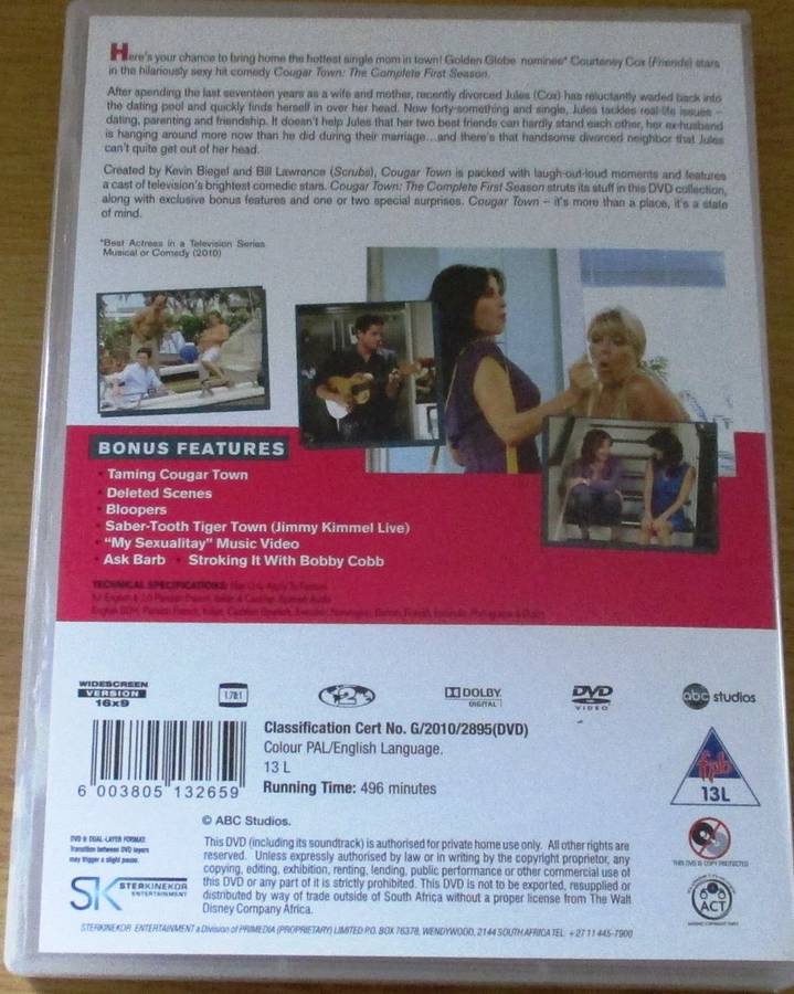 COUGAR TOWN Courtney Cox The Complete Season 1 [SHELF D1]