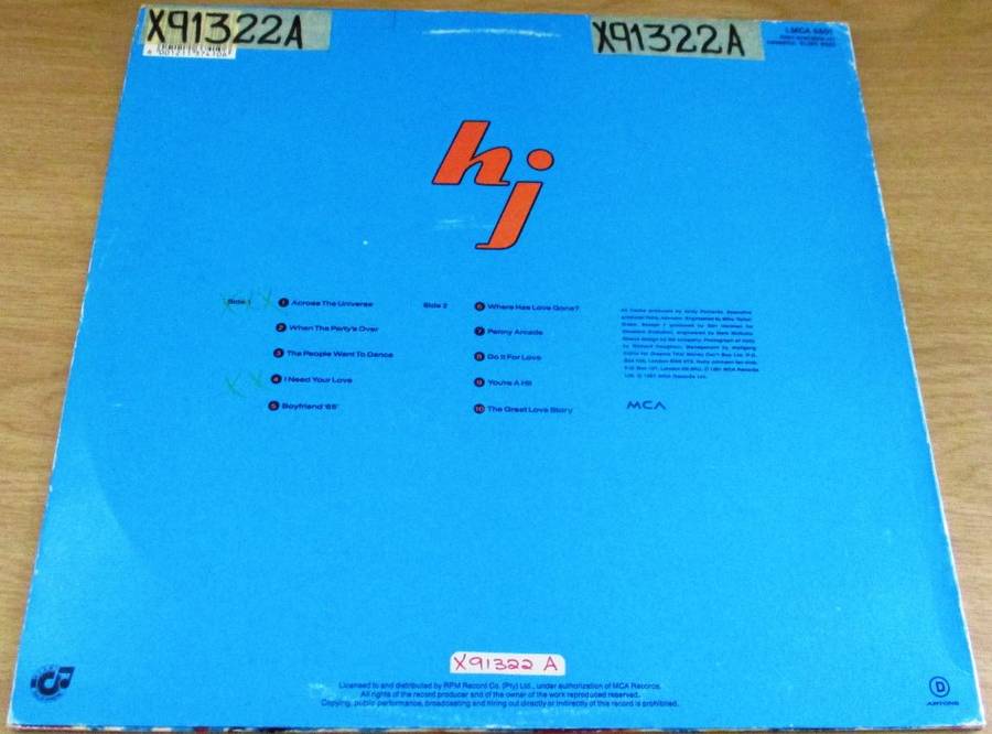HOLLY JOHNSON Dreams That Money Can't Buy South African Pressing VINYL LP RECORD