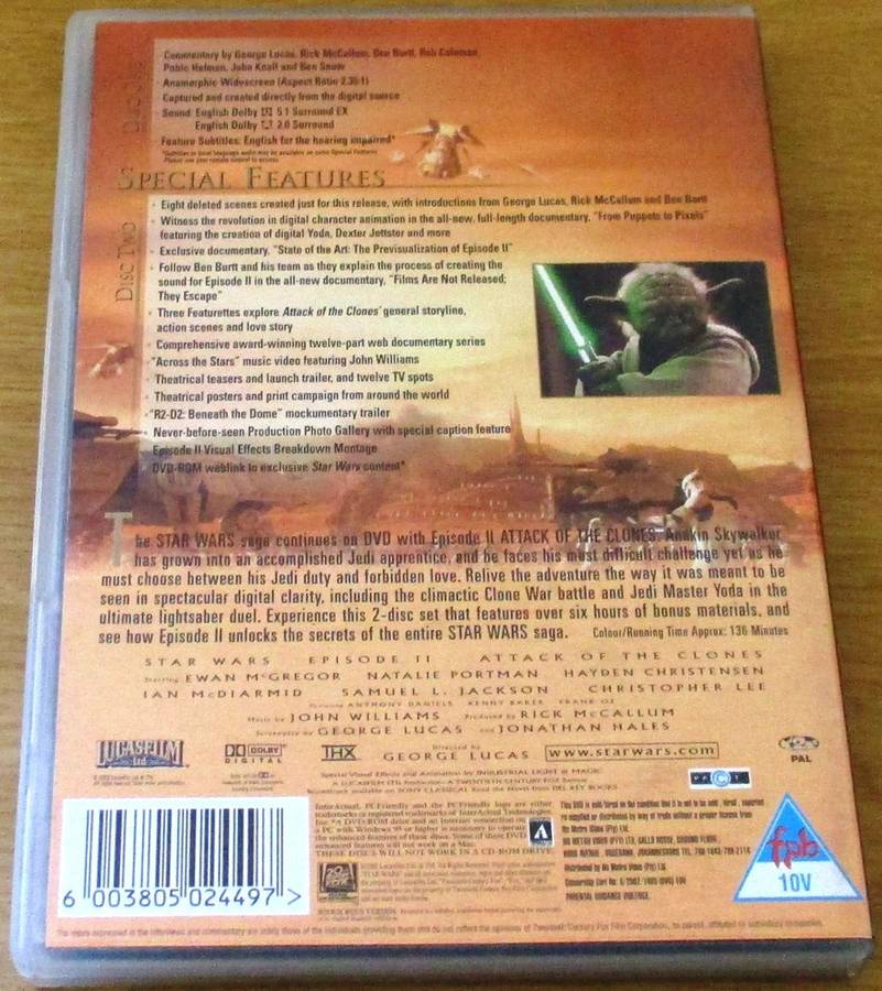 STAR WARS II Attack of the Clones DVD [DVD BOX 15]