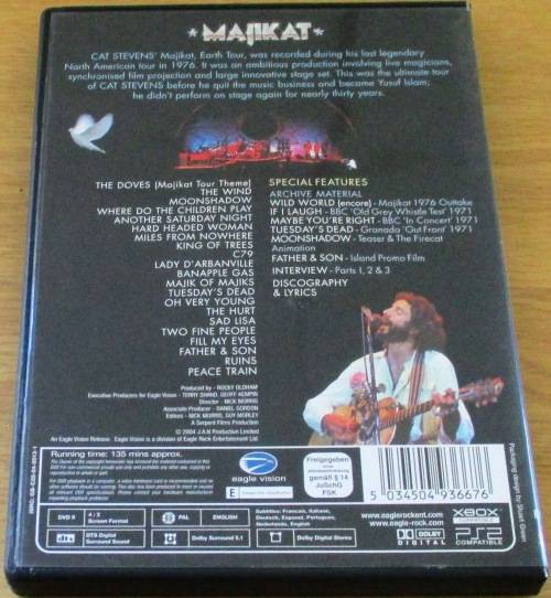 CAT STEVENS Majokat Earth Tour 1976 DVD