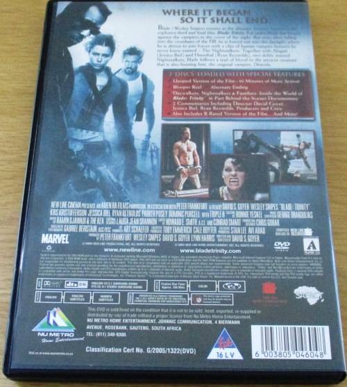 CULT FILM: BLADE TRINITY DVD [BOX H1]