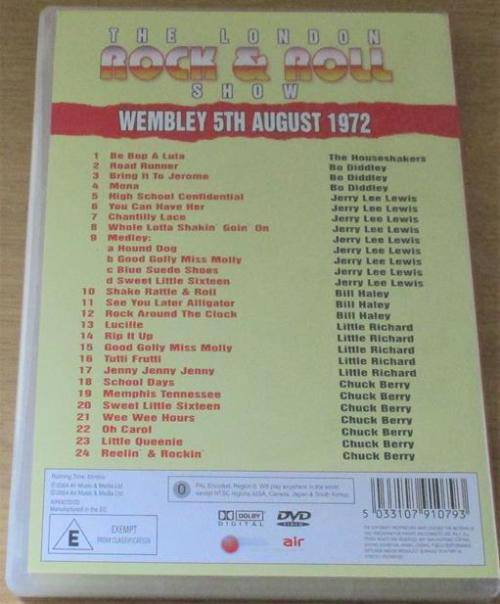 THE LONDON ROCK N ROLL SHOW WEMBLEY 5th AUGUST 1972 DVD