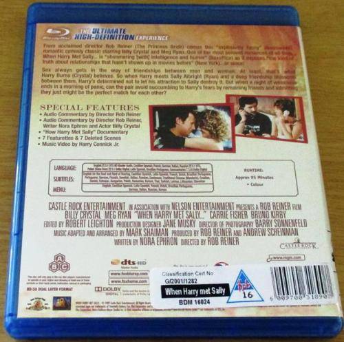 WHEN HARRY MET SALLY... Billy Crystal Meg Ryan Blu Ray