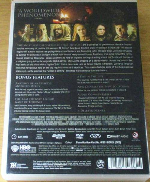 GAME OF THRONES The Complete Fifth Season DVD [DVD BOX 3]