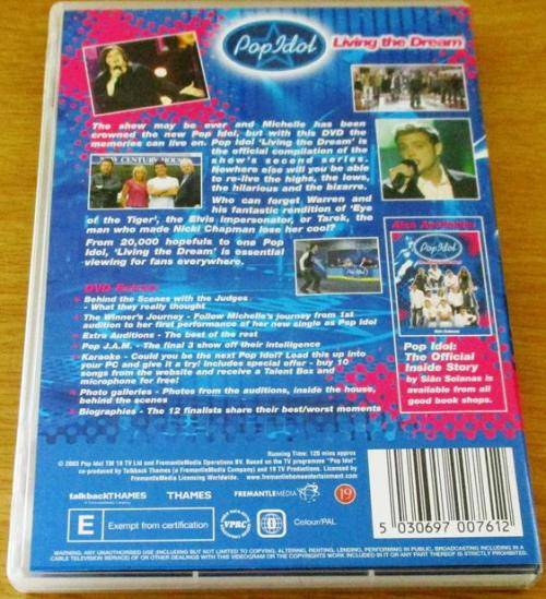 POP IDOL Living the Dream DVD