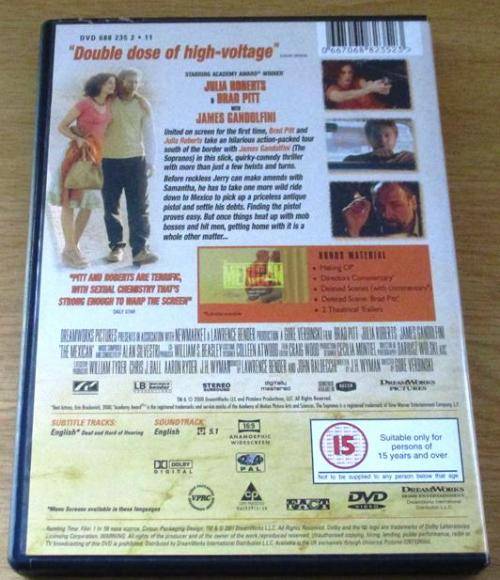 CULT FILM: THE MEXICAN Brad Pitt Julia Roberts   [DVD Box 15]