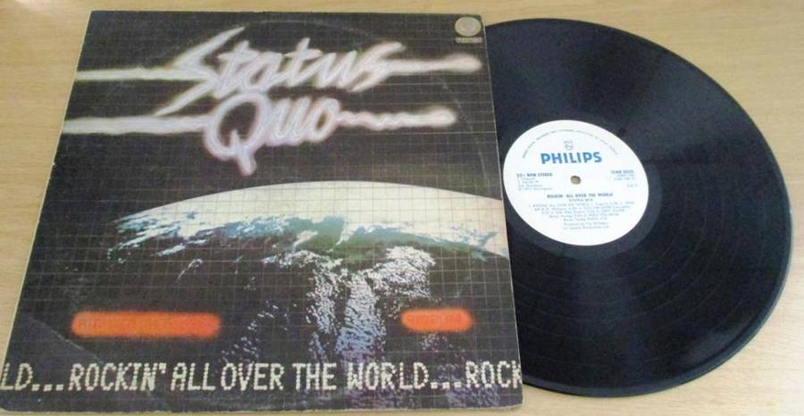 STATUS QUO  Rockin` All Over The World Rhodesian LP VINYL RECORD [Shelf G]