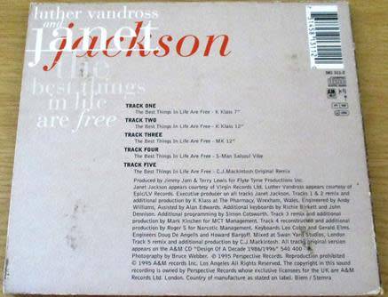 JANET JACKSON +LUTHER VANDROSS The Best Things in Life are Free CD Single [msr]
