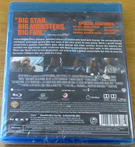 RAMPAGE Dwayne Johnson BLU RAY