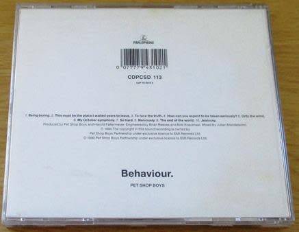 PET SHOP BOYS Behaviour IMPORT CD