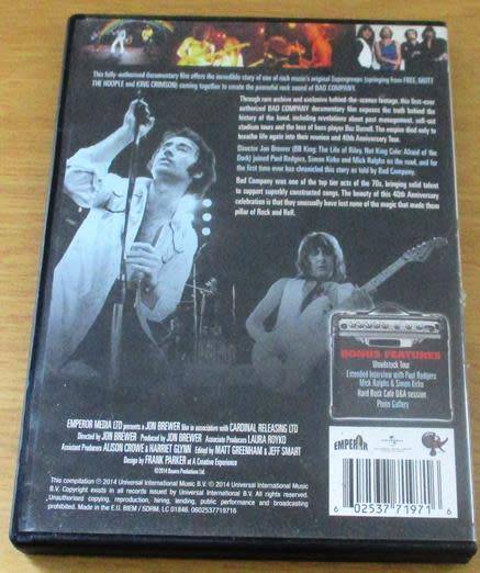 BAD COMPANY The Official Authorised 40th Anniversary Documentary DVD