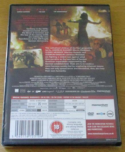 Cult Film: The Baader Meinhof Complex DVD [BBox 11] German with English Subtitles