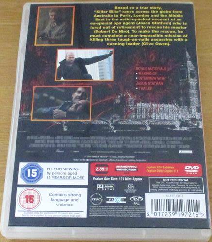 Cult Film: Killer Elite DVD Jason Statham Robert De Niro [BBOX 13]