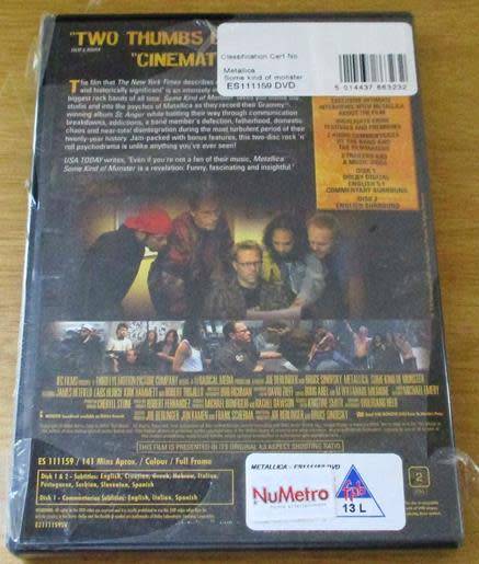 METALLICA Some Kind of Monster DVD [Shelf H]