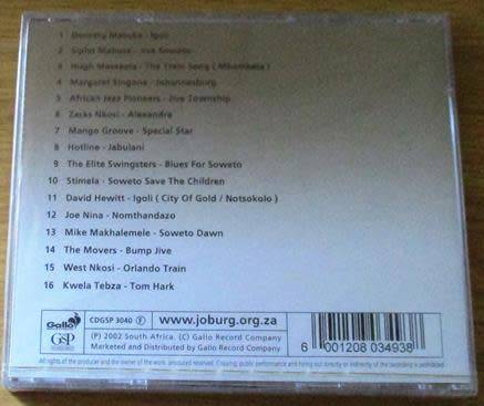 Joburg 16 hits from the city of Gold  CD [Shelf V x 3]