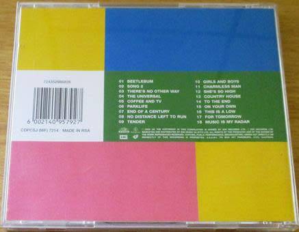 BLUR The Best of CD [Shelf G x 31]