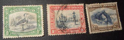 CRAZY R1 stamps!!  Lot of 3 VERY Early SUIDWES AFRIKA