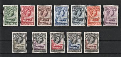 1955 QE2 BECHUANALAND FULL SET 12 STAMPS SACC 138-149 MLH