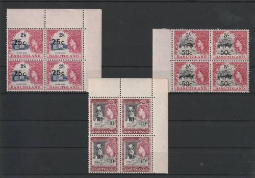1961 BASUTHOLAND SACC 43-53 SET IN UNMOUNTED MINT BLOCKS OF 4