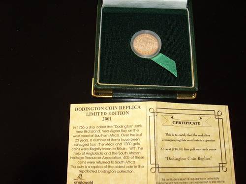 Dodington Coin Replica 1/10th ounce fine Gold