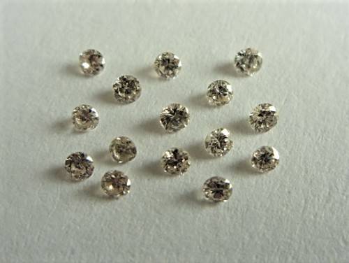 15 x 1.30mm - 1.40 mm Round Brilliant Natural Diamonds - 0.15 cts Combined Weight