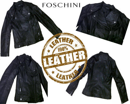 FOSCHINI 100% Leather Jacket - Black