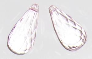 Sale!!  Pink Acrylic faceted drop 31x14mm beads (10pcs)