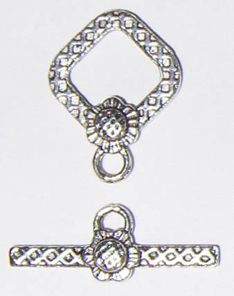 Nickel Square 'Sunflower'  Toggle clasp (1pc)