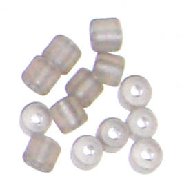 Iced Grey 5mm Tube glass beads (10pcs)