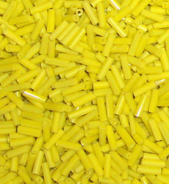 Sale!!  Plain Yellow long bugle beads  (20g)