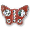 Dark Red Acrylic Sparkle butterfly beads (10pcs)