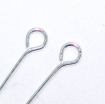 Bulk Silvertone eye pins 50mm (50g +/-250pcs)