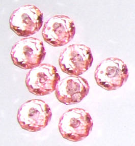 Pink Acrylic Rondelle 8mm x 6mm beads (20pcs)