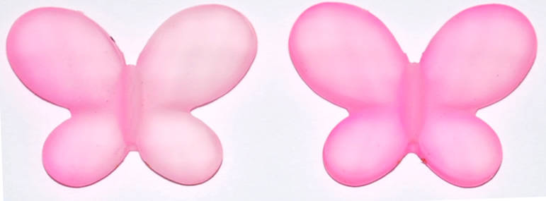 Pink & Cream Acrylic butterfly beads (3pcs)