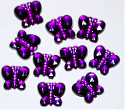 *Sale* Bright Purple butterfly Rhinestones 10mm (50pcs)