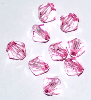 Light pink Acrylic bicone 6mm beads (200pcs)