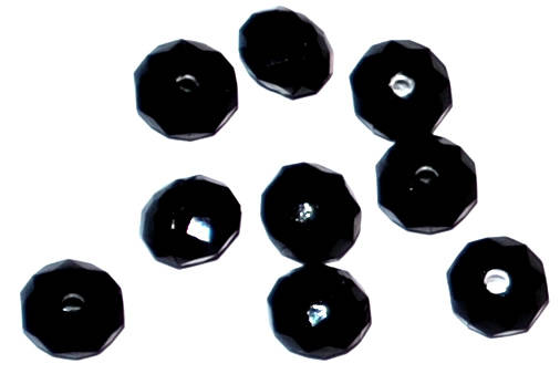 Sale!! Black  Acrylic Rondelle 8mm x 6mm beads (100pcs)