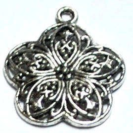 *Sale*  Nickel Flower pendant 30mm x 26mm (1pc)