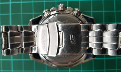 Casio Ediface watch, with an unusual 1/20th second chronograph. Large stainless steel case.