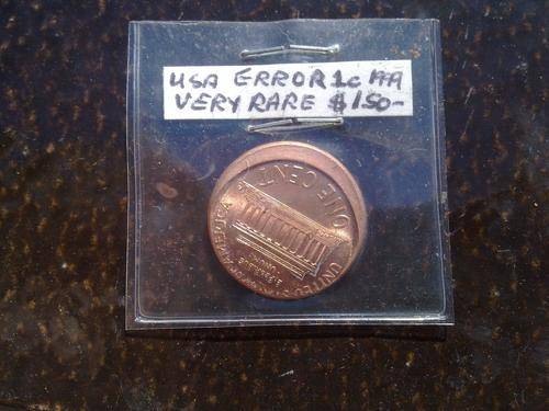 Error off-centre 1999 Lincoln USA cent. Spotless condition.