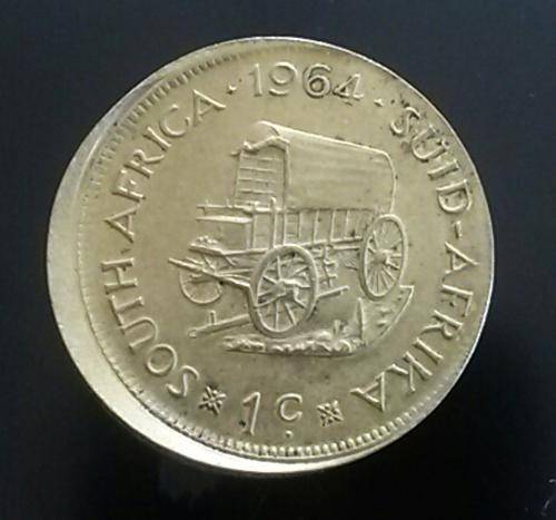 Error 1964 SA 1c. Struck off-centre. Errors are very rare in the early coins.