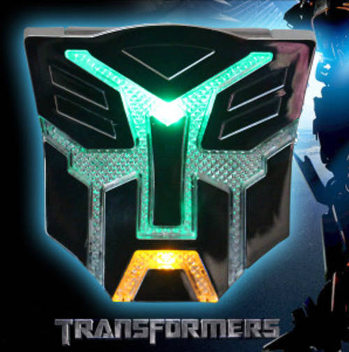 Solar power LED Flash strobe Light Emblem Badge Transformers autobots or decepticon