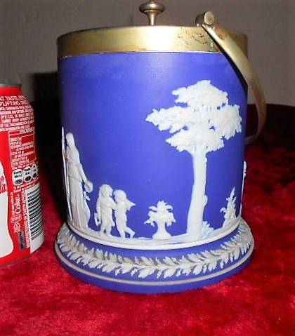 JASPER WARE BISCUIT BARREL BY WEDGWOOD