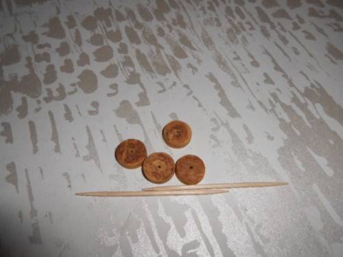 VINTAGE  MINIATURE BRASS & WOOD CANNON