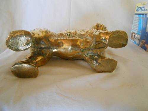 Heavy Collectable Solid Brass Old English Sheepdog Figurine Doorstop 3.7Kg