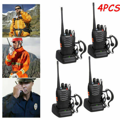 4 x 2-5km Long Range Walkie Talkie Set - Baofeng BF-888S Two-way Handheld UHF Radio