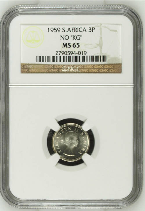 HOT - MS65 "NO KG" 1959 3P - VERY SCARCE IN THIS CONDITION -