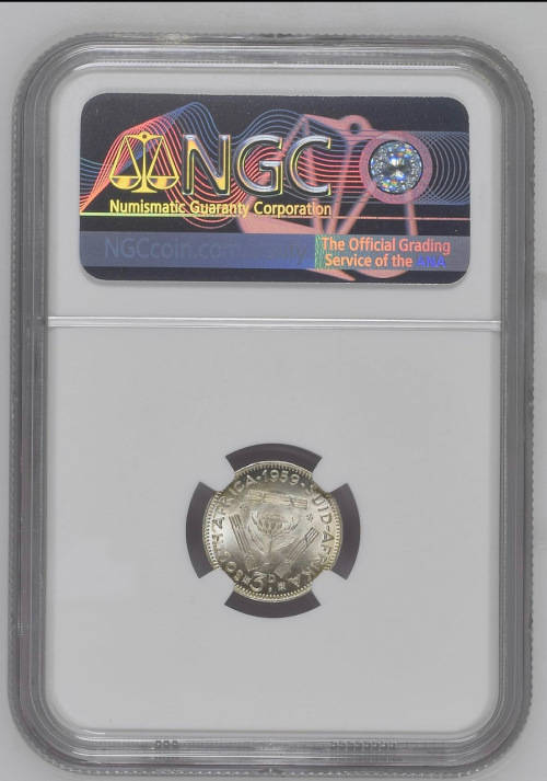 HOT - MS65 VERY SCARCE IN THIS CONDITION -  1959 3D "NO KG" VERIETY BRILLIANT UNC MS65