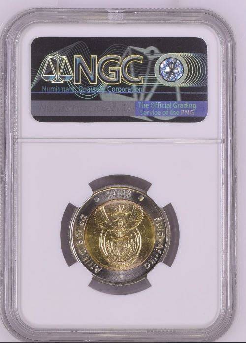 LASER FROSTED MS66 - VERY SCARCE - SECOND FINEST KNOWN - 2008 S.AFRICA MANDELA - LASER FROSTED 5R