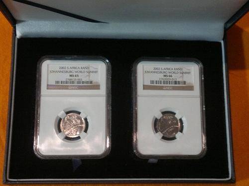 VERY FIRST TWIN SET - 2002 JOHANNESBURG WORLD SUMMIT MS65 - MS66